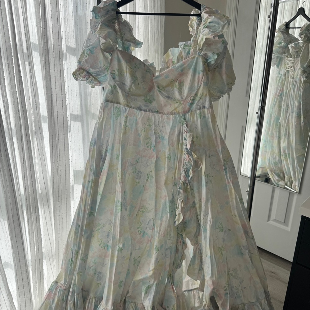 Selkie Sweetcorn Rose Bloom Gown - floral flowy dress plus size 3X